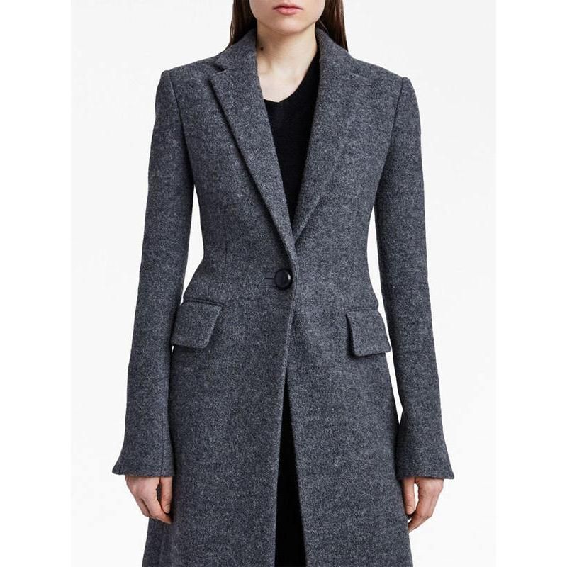elegant woolen long coat for women, view 6 - MRSLM