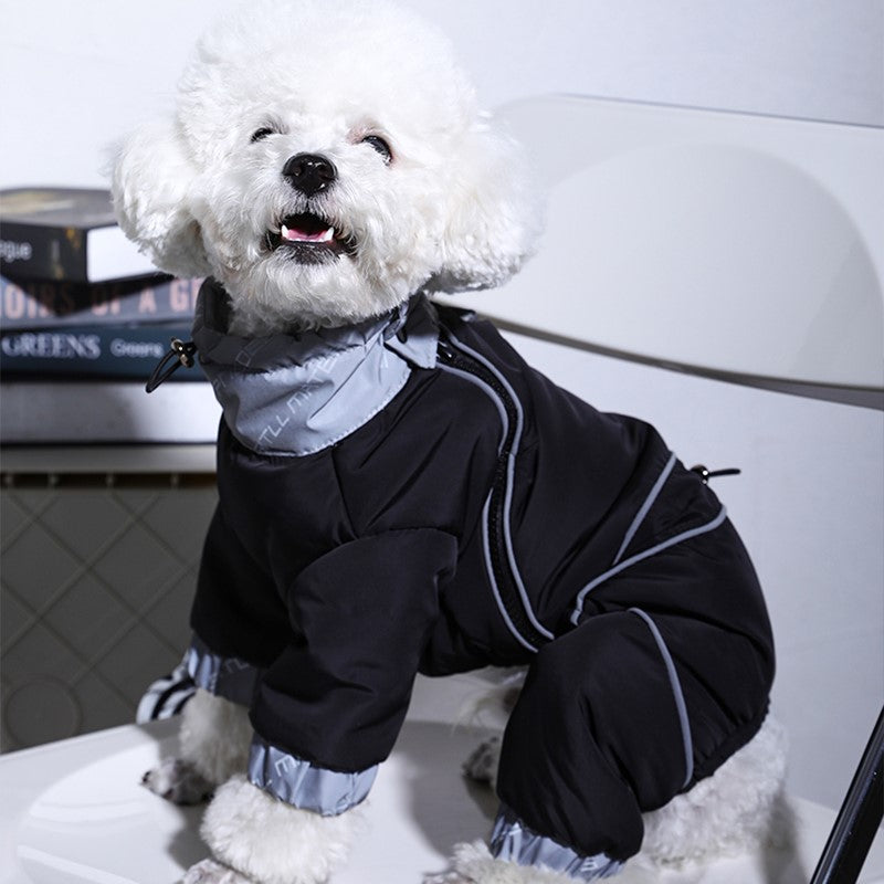 Casaco refletor de inverno para cães de pequeno e médio porte.