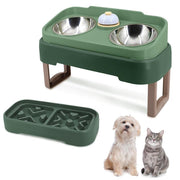 3-in-1 adjustable stainless steel elevated pet bowl set - MRSLM