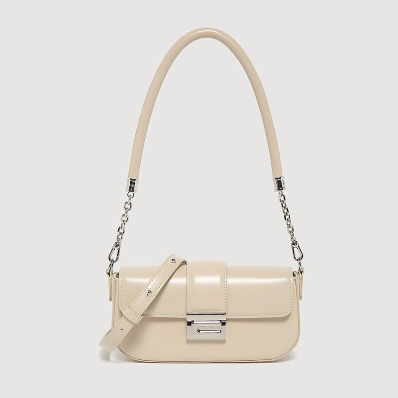 elegant microfiber leather chain shoulder handbag, view 4 - MRSLM