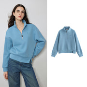 open slit zipper pullover sweatshirt, view 3 - MRSLM