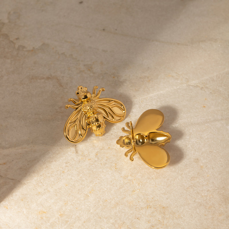 bee earrings, view 6 - MRSLM