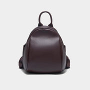 Deep coffee leather backpack for women, view 3 - MRSLM