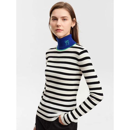striped turtleneck sweater, view 2 - MRSLM