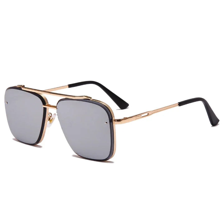 Klassische quadratische Vintage-Sonnenbrille – Luxuriöse UV400-Sonnenbrille mit Metallrahmen für Damen und Herren