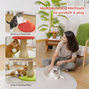 cat scratching post with natural sisal rope, view 6 - MRSLM