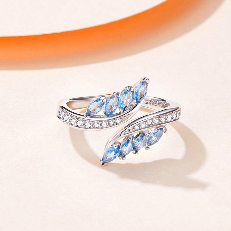 women's silver irregular gemstone ring, view 2 - MRSLM