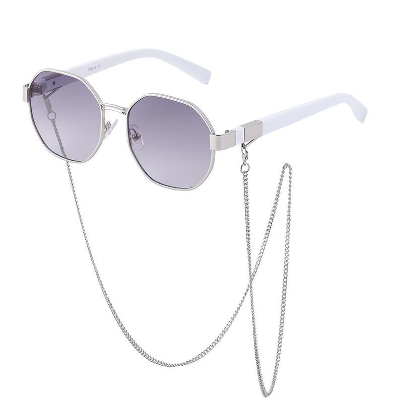 Vintage Octagon Sunglasses with Chain