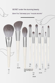 fox tail makeup brush set 10 pieces, view 2 - MRSLM