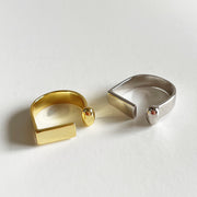 geometric sterling silver adjustable ring, view 6 - MRSLM