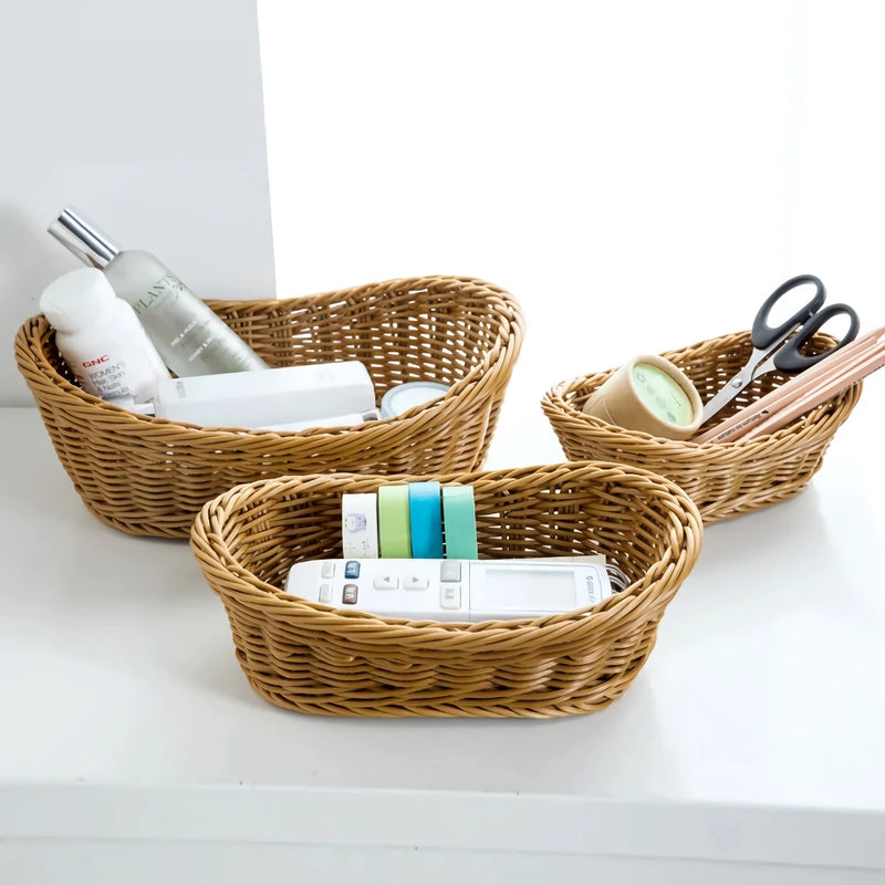 bamboo handwoven storage basket, view 2 - MRSLM