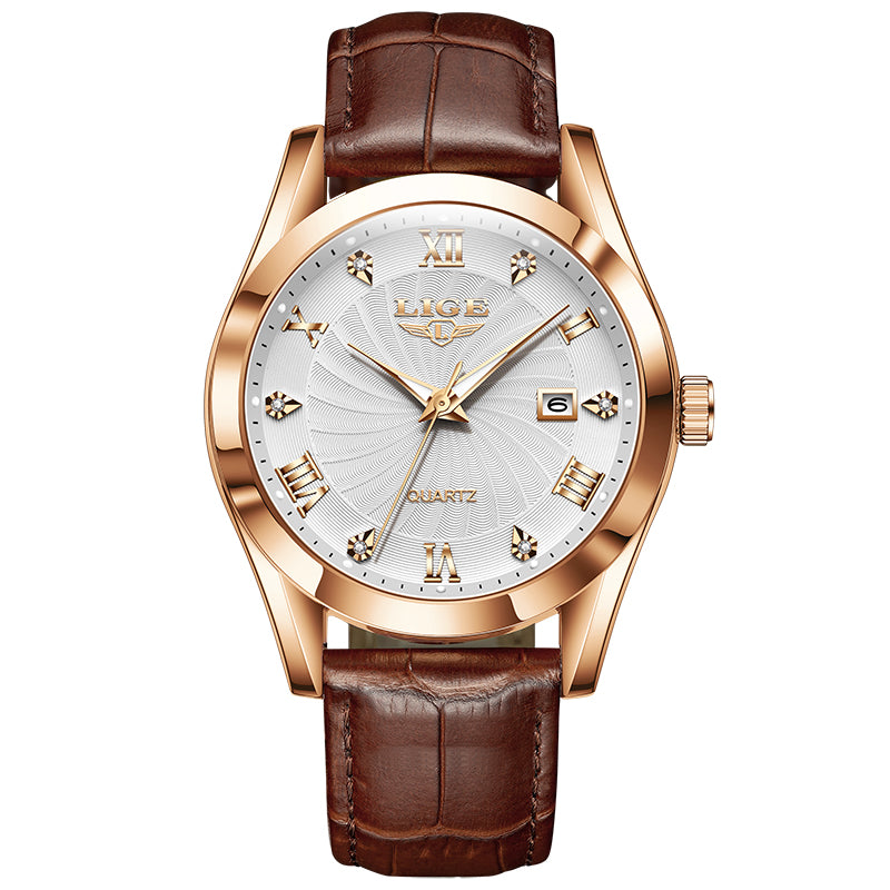 men's leather chronograph sport watch, view 7 - MRSLM