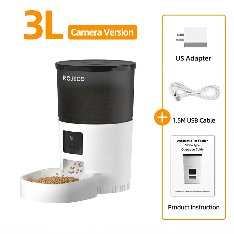 3l smart automatic pet feeder with camera, view 2 - MRSLM