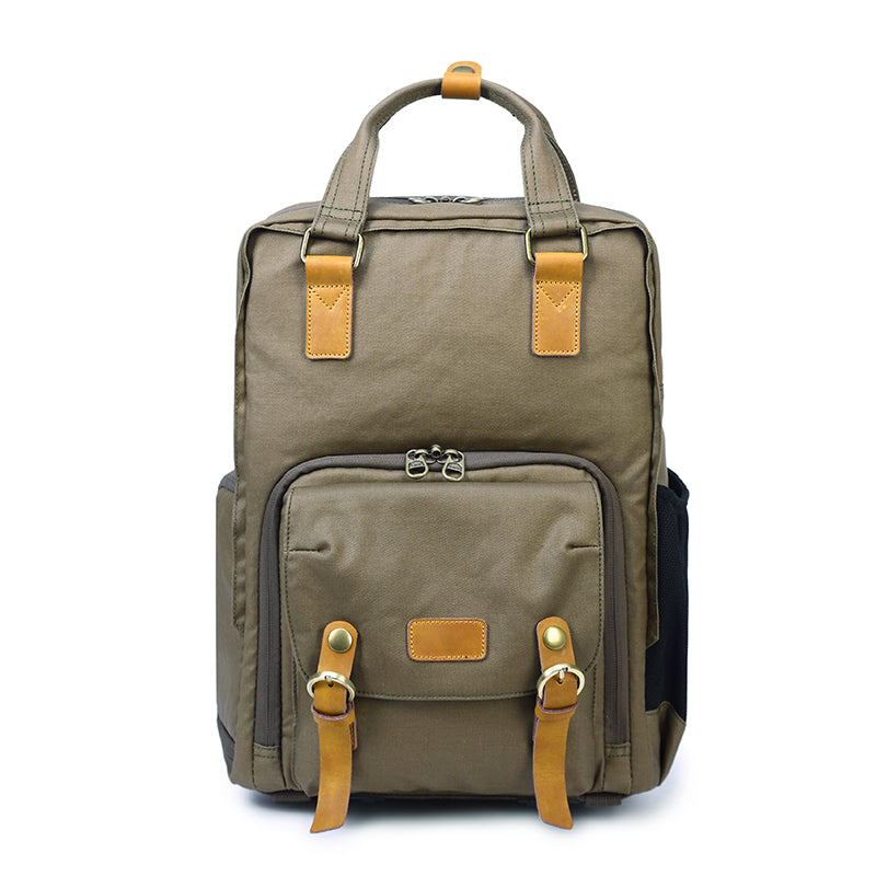 Vintage-Kamerarucksack aus Baumwoll-Canvas für Freizeit und Fotografie, Schultertasche