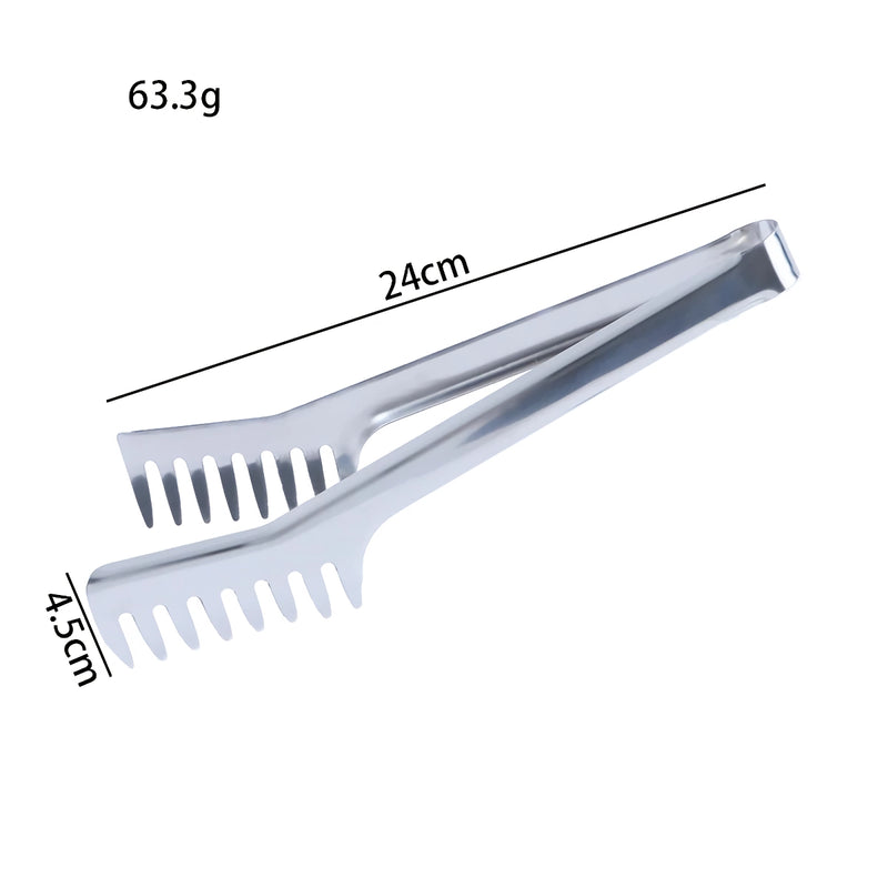 24cm stainless steel noodle and spaghetti tongs, view 6 - MRSLM