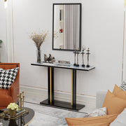 modern black metal framed wall mirror, view 6 - MRSLM