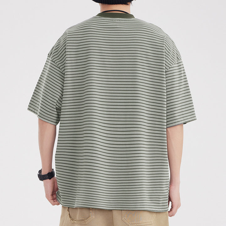 Vintage Stripe Patchwork Pocket Men&