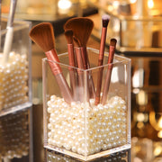 plastic makeup brush holder with acrylic rack, view 3 - MRSLM