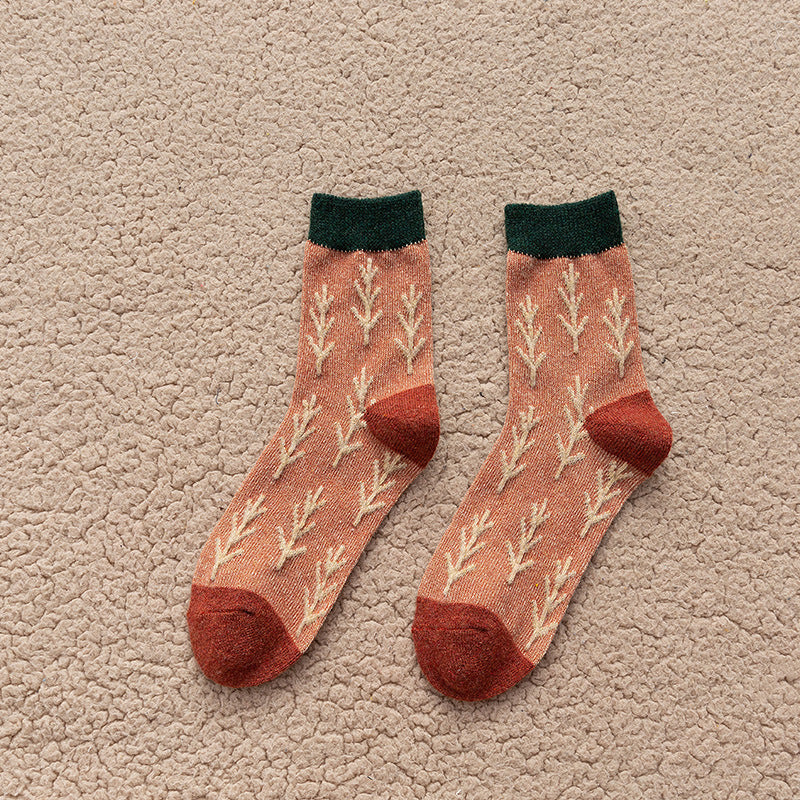 Retro-Wollsocken im koreanischen Stil