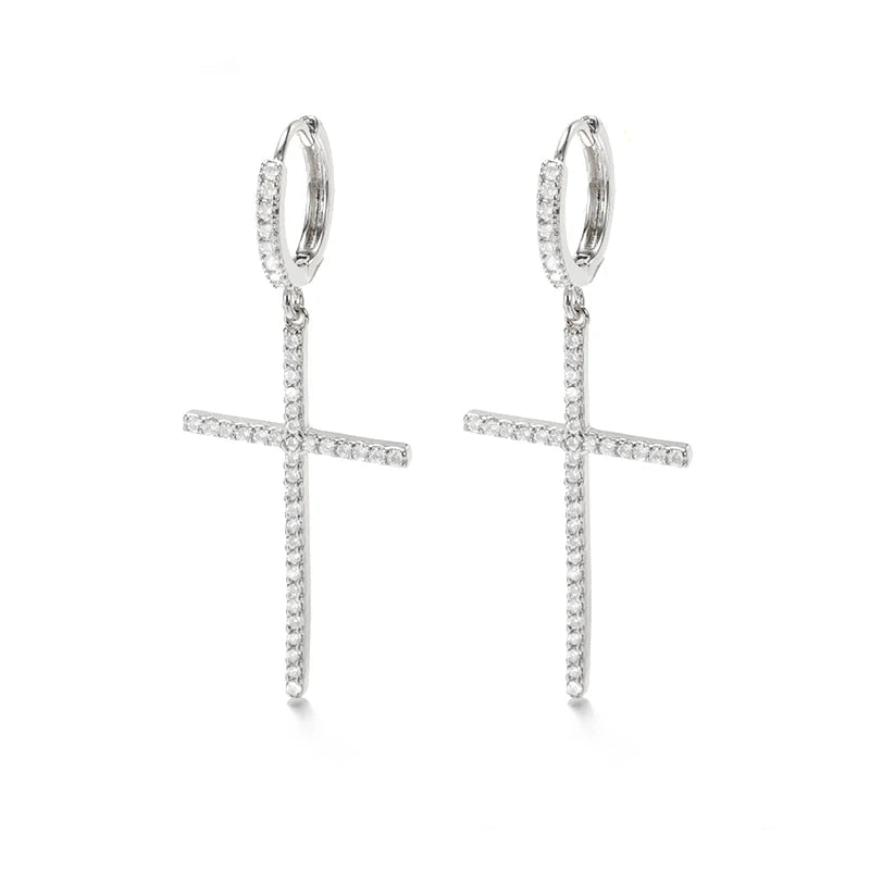 cross dangle earrings, view 2 - MRSLM