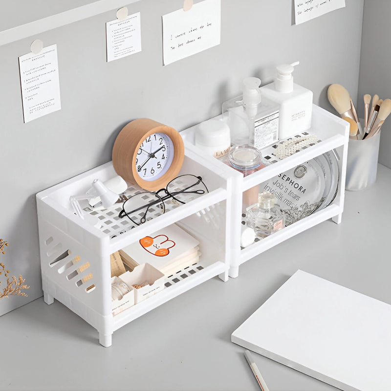 PP desktop double layer storage rack, view 6 - MRSLM
