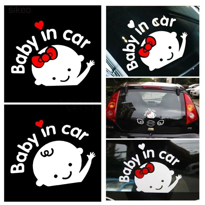 Baby on Board 3D Cartoon Car Sticker - Funny Safety Warning Decal