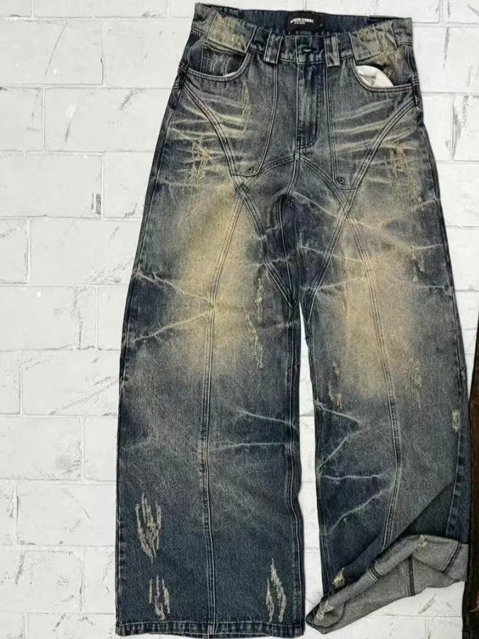 men's yellow mud dyed jeans, view 5 - MRSLM