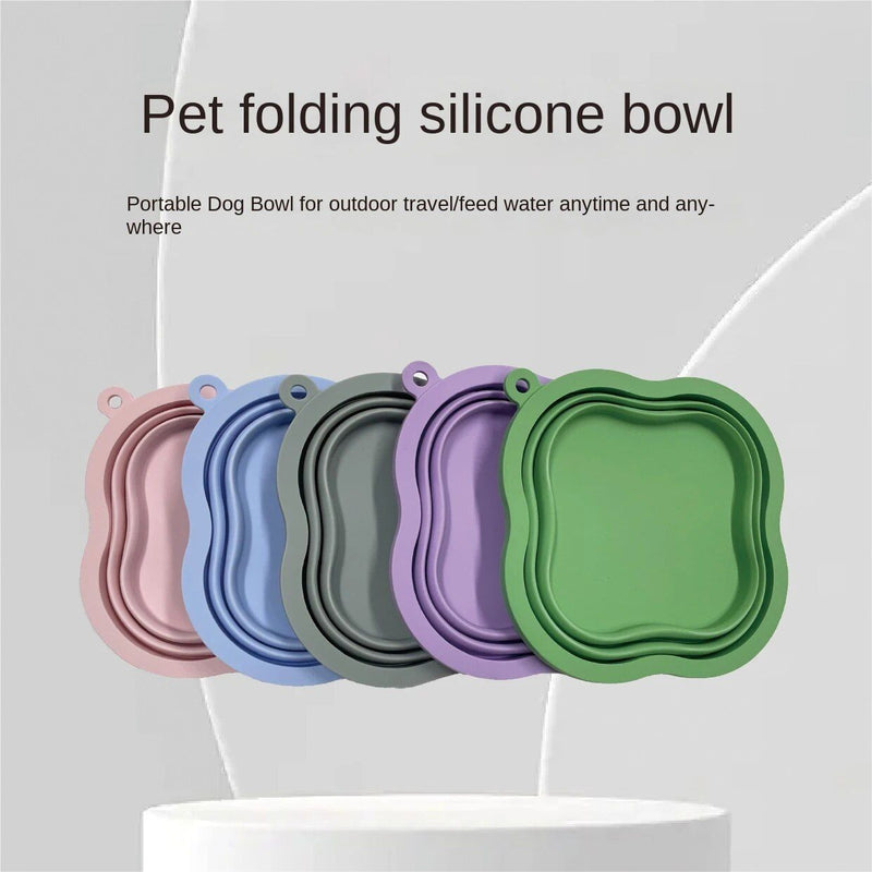 collapsible silicone pet bowl, view 4 - MRSLM