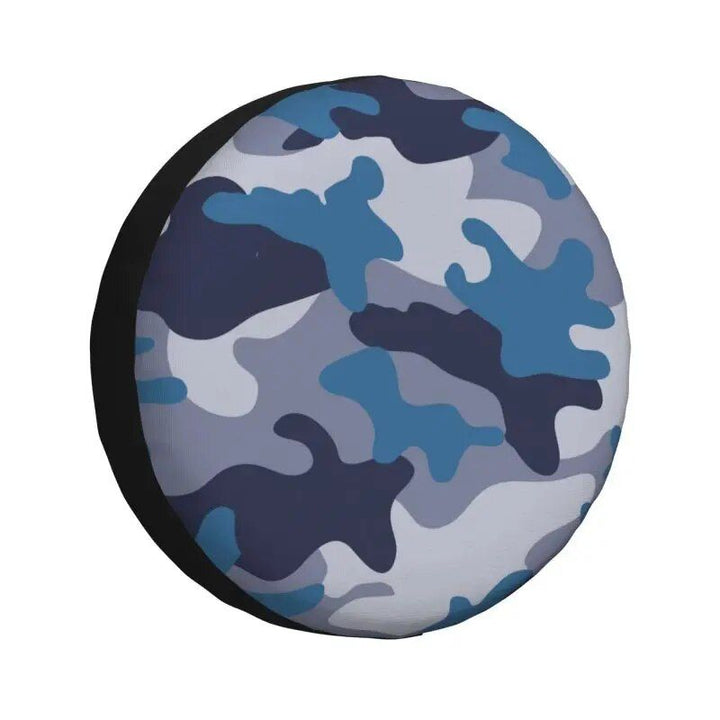 Rugged Camo Spare Tire Cover – Black Orange Camouflage Wheel Protector for Off-Road and Outdoor Vehicles