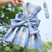 plaid dog dress harness, view 6 - MRSLM