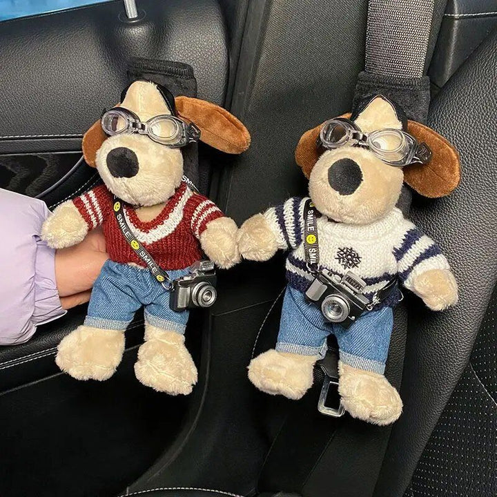 Cartoon Dog Plush Car Seat Belt Shoulder Protector