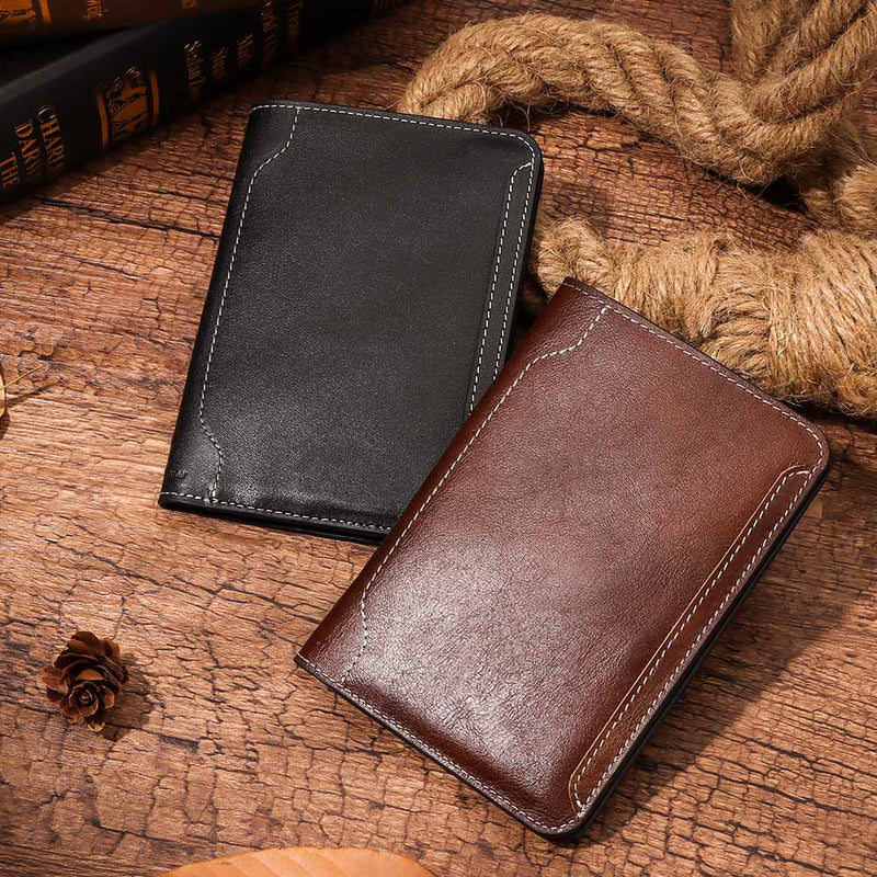 genuine leather passport holder rfid blocking, view 4 - MRSLM