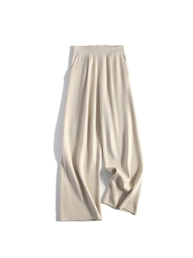 wide leg wool-blend trousers, view 4 - MRSLM
