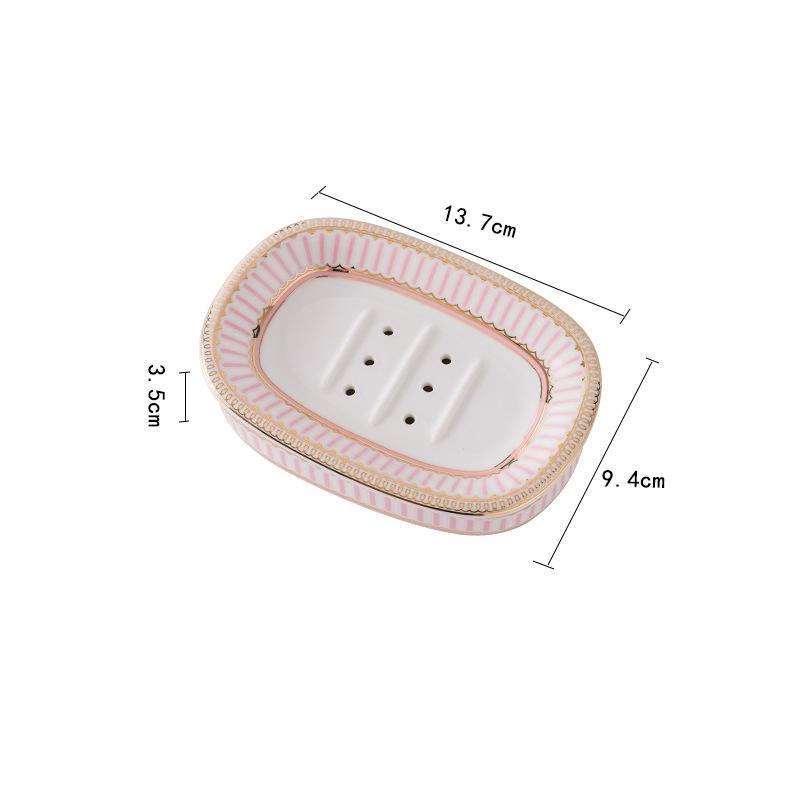nordic gold inlay ceramic soap holder, view 5 - MRSLM