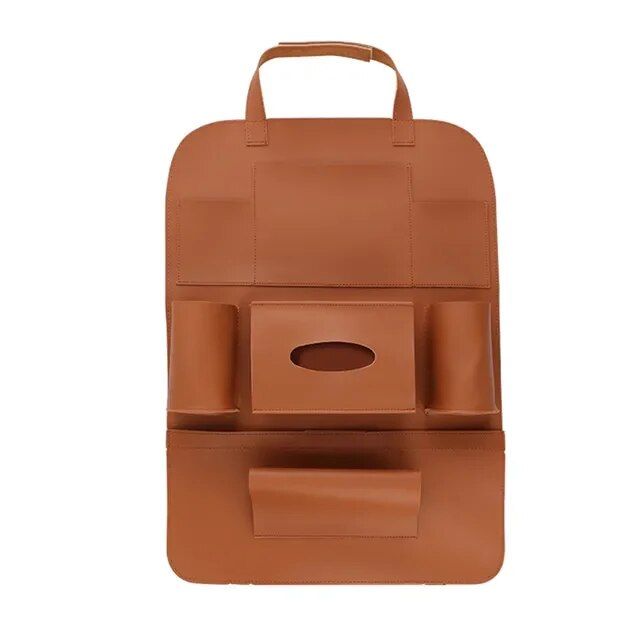 pu leather car backseat organizer, view 2 - MRSLM