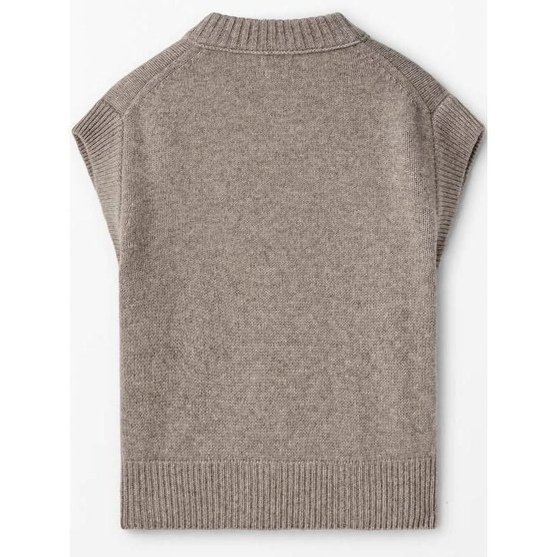 Schicke, weiche Strickweste mit V-Ausschnitt für Damen – ideal für Herbst/Winter.