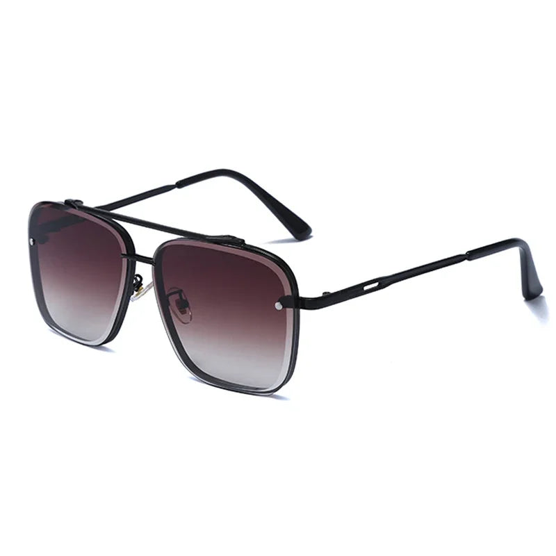 Klassische quadratische Vintage-Sonnenbrille – Luxuriöse UV400-Sonnenbrille mit Metallrahmen für Damen und Herren