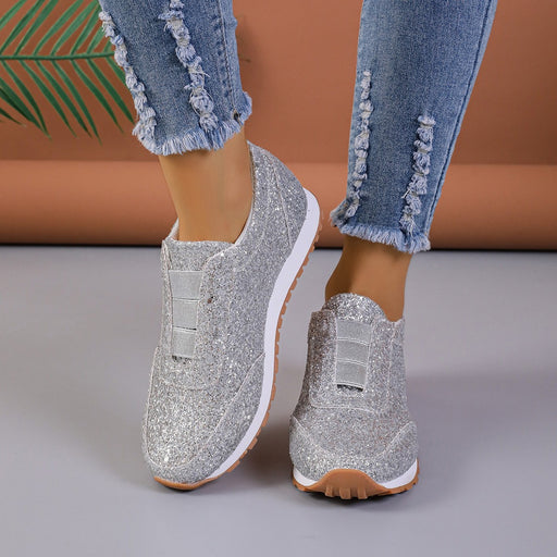 sequined slip-on flats, view 2 - MRSLM