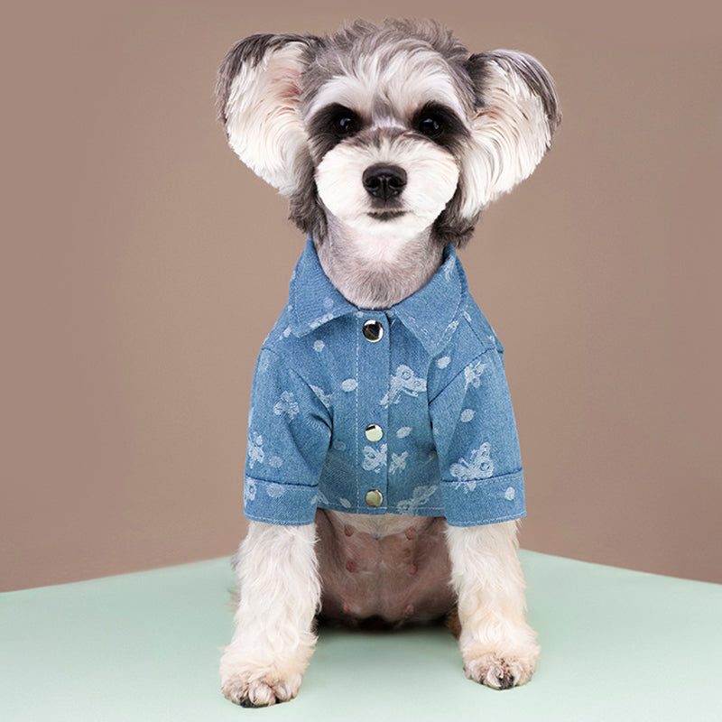 denim dog coat jacket with d-ring, view 5 - MRSLM