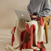floral knitted throw blanket, view 8 - MRSLM