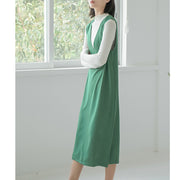 sleeveless V-neck long dress, view 9 - MRSLM