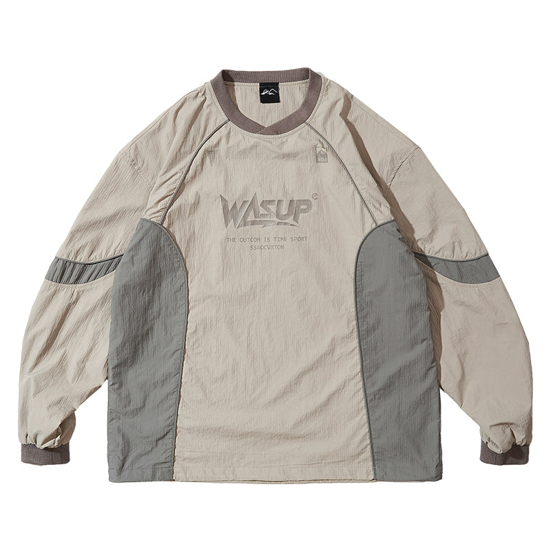 patchwork crew-neck hoodie for men, view 2 - MRSLM