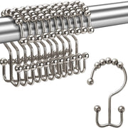 12-pack metal double glide shower curtain hooks, view 2 - MRSLM