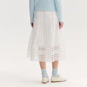 elegant lace hem midi skirt, view 6 - MRSLM