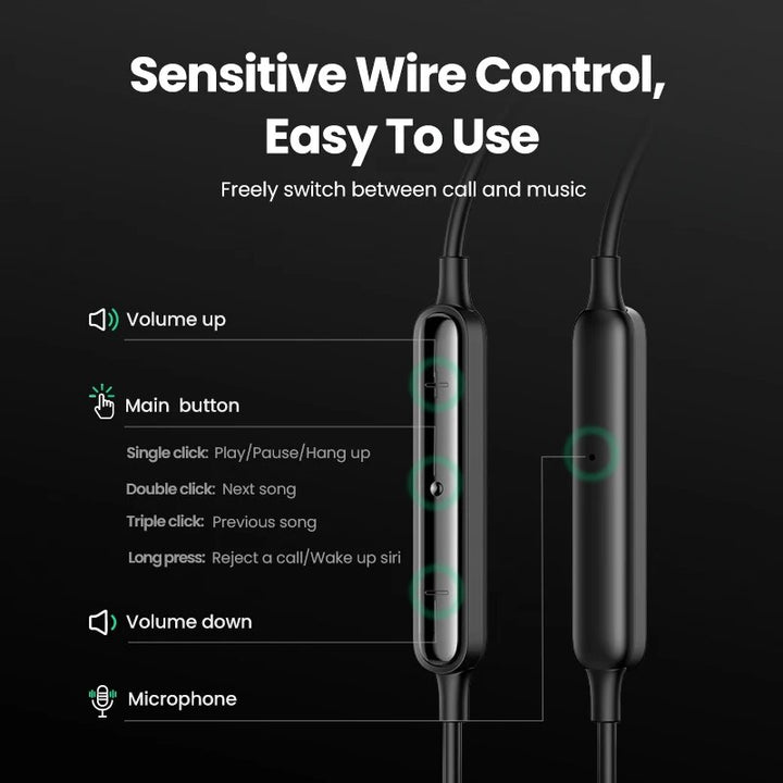 High-Definition In-Ear Earphones with Microphone - 3.5mm, USB Type-C, Lightning Connector