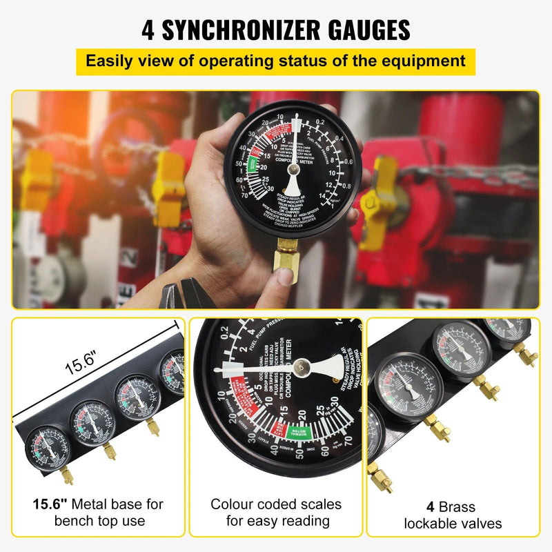fuel vacuum carburetor sync and diagnostic gauge set, view 4 - MRSLM