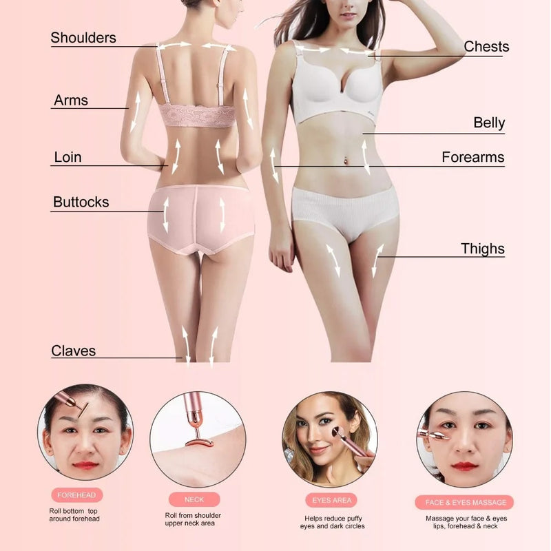 5-in-1 rose quartz face massager wand, view 4 - MRSLM