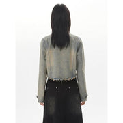 retro distressed short jacket, view 5 - MRSLM