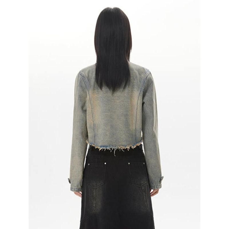 retro distressed short jacket, view 5 - MRSLM