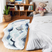 blue waves kids rug, view 4 - MRSLM